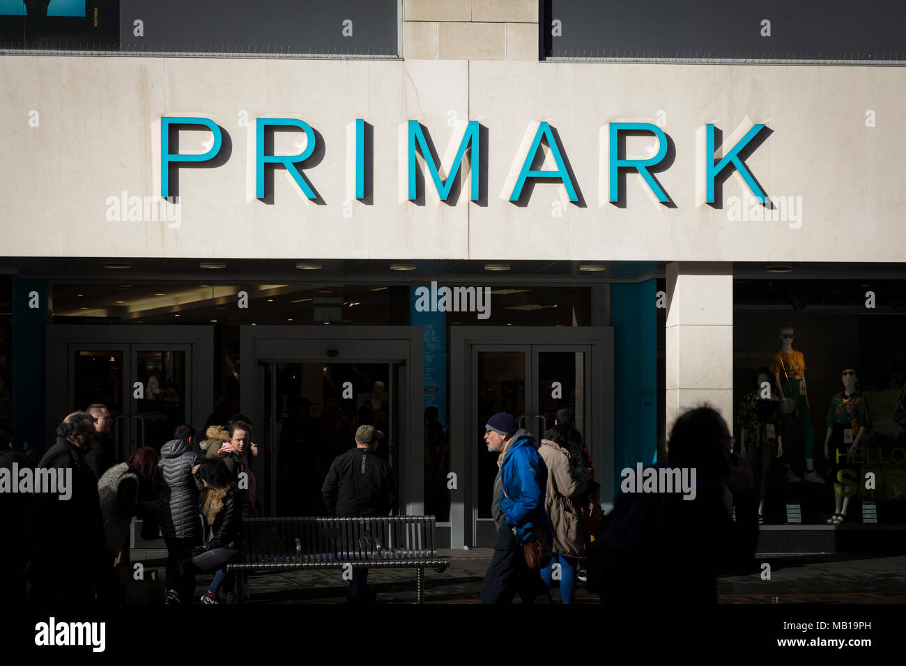 Primark sign in the city centre, Nottingham, Nottinghamshire, UK 3rd