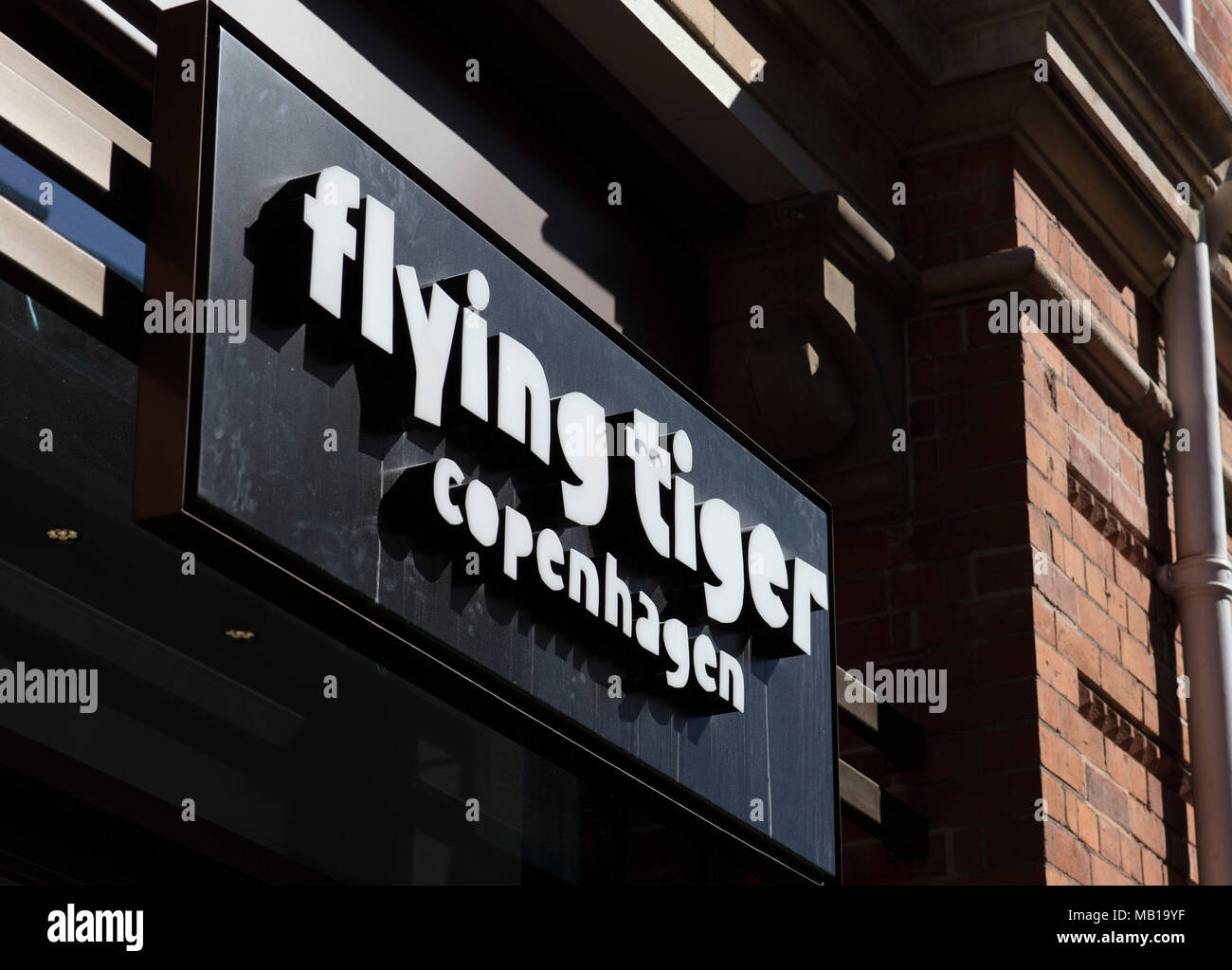 Flying Tiger Copenhagen store entrance, Lincoln, Lincolnshire, UK 5th April 2018 Stock Photo