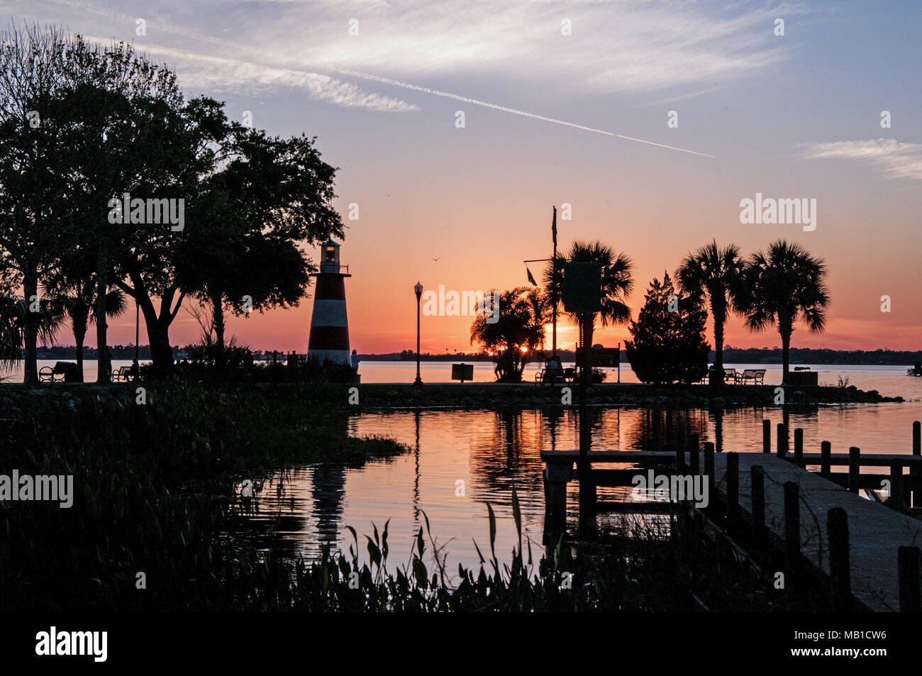 Mt Dora Lighthouse Sunset 20180309 Stock Photo Alamy