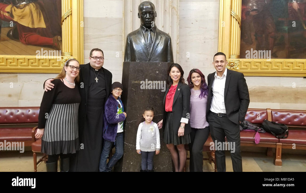 Heather Rodriguez Left Her Husband Jose And A Displaced Family From Puerto Rico Meet With Representative alamy