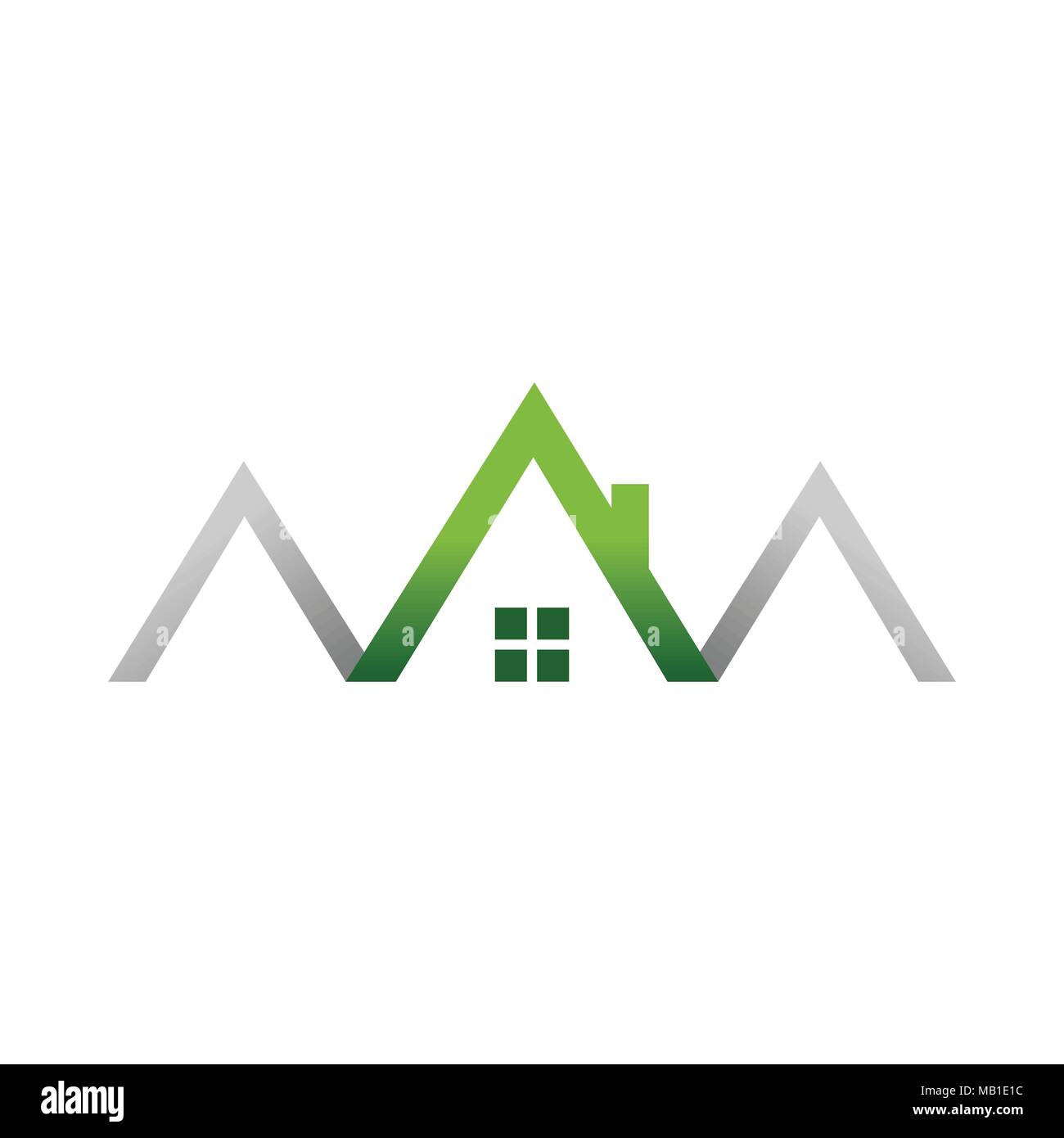 Green House Realty House Logo Symbol Vector Graphic Design Stock Vector