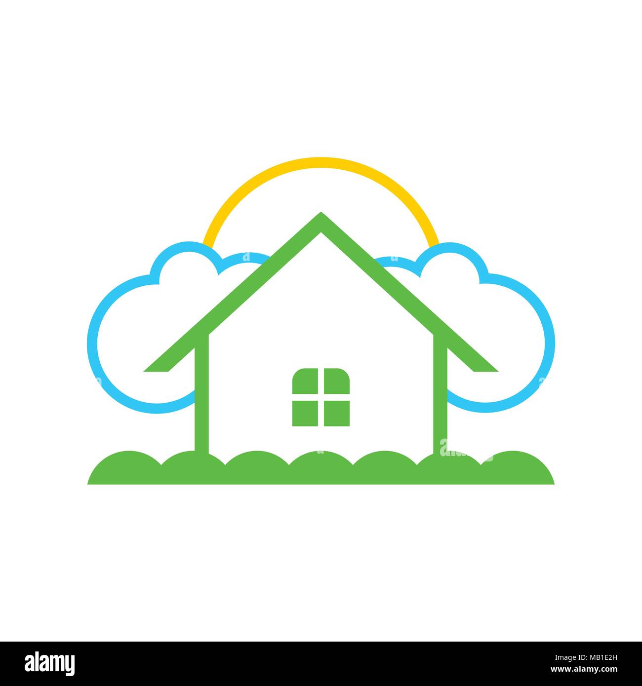 Simple Dream Home Illustration Logo Symbol Vector Graphic Design Stock Vector