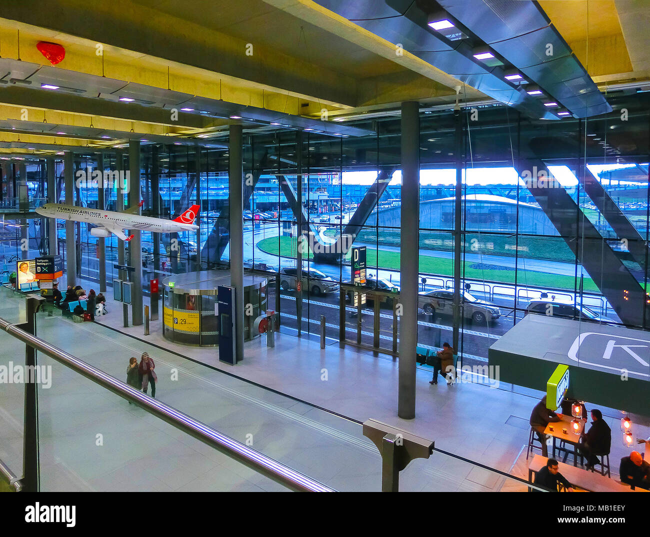 Cologne, Germany - December 12, 2017: The inside view of Cologne Bonn Airport. Stock Photo