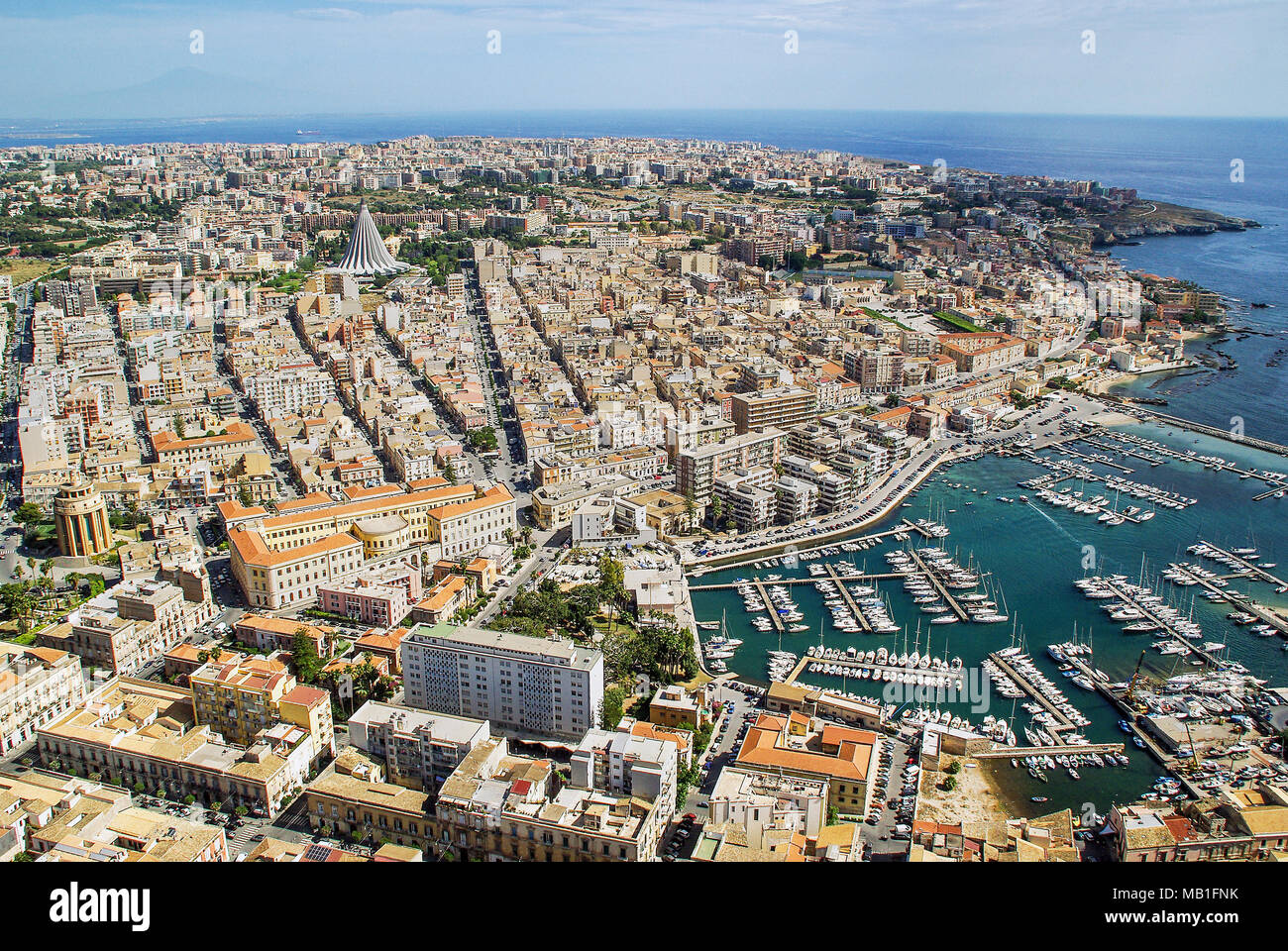 Aerial view of Syracuse Sicily city Stock Photo