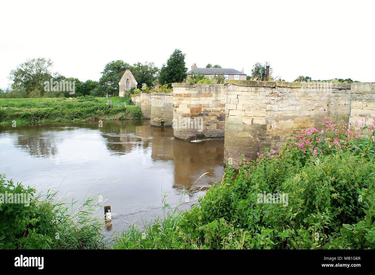 remains of the old Carlton Bridge Supports on the River Aire, Ferry