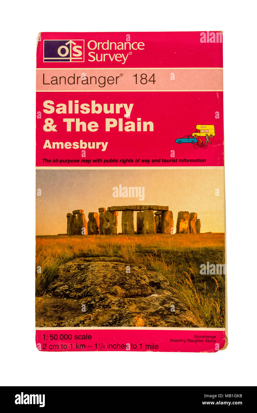 1999 Ordnance Survey Map for Salisbury & The Plain / Amesbury, UK. Stock Photo