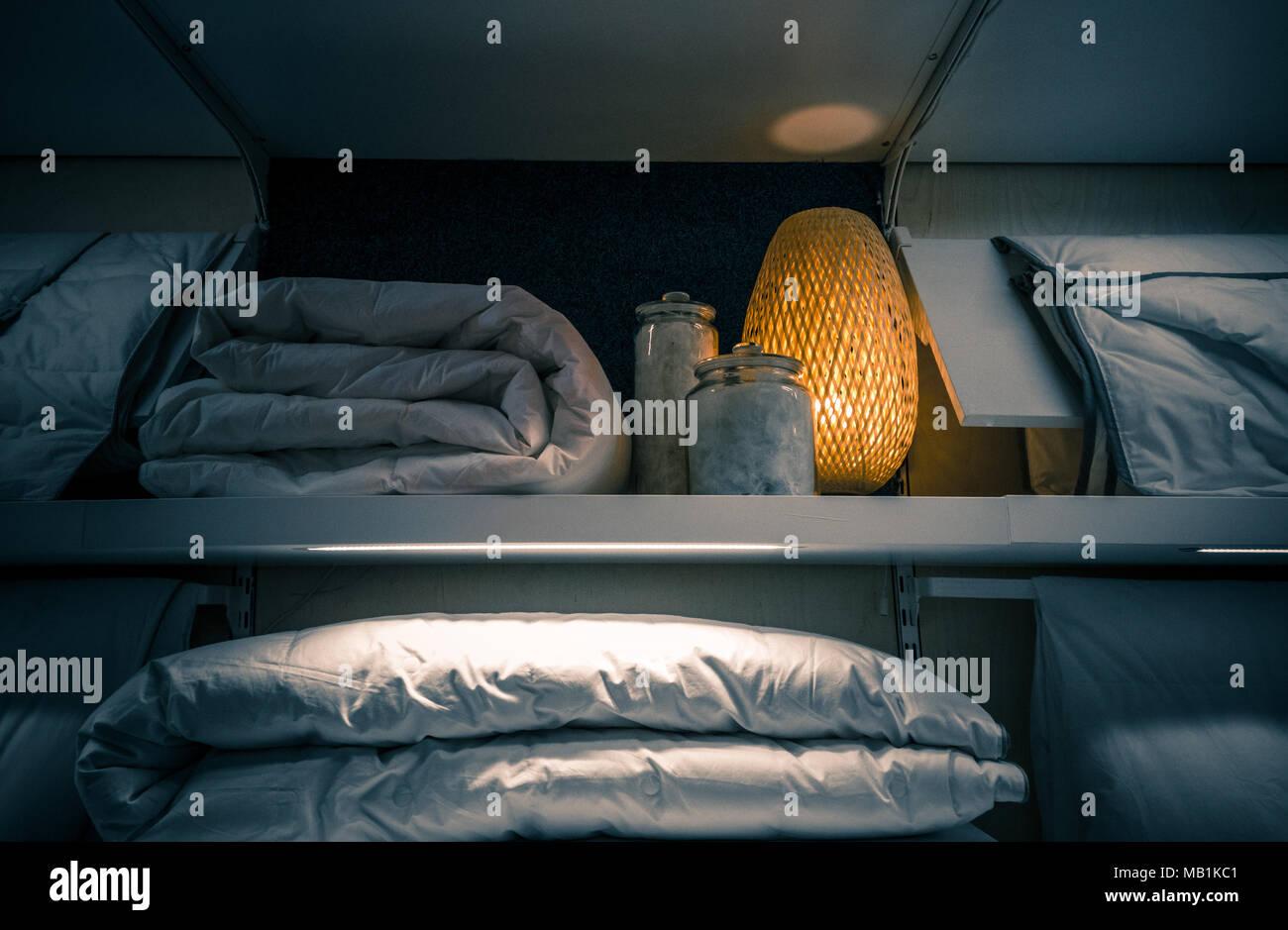 bedclothes with lamp Stock Photo