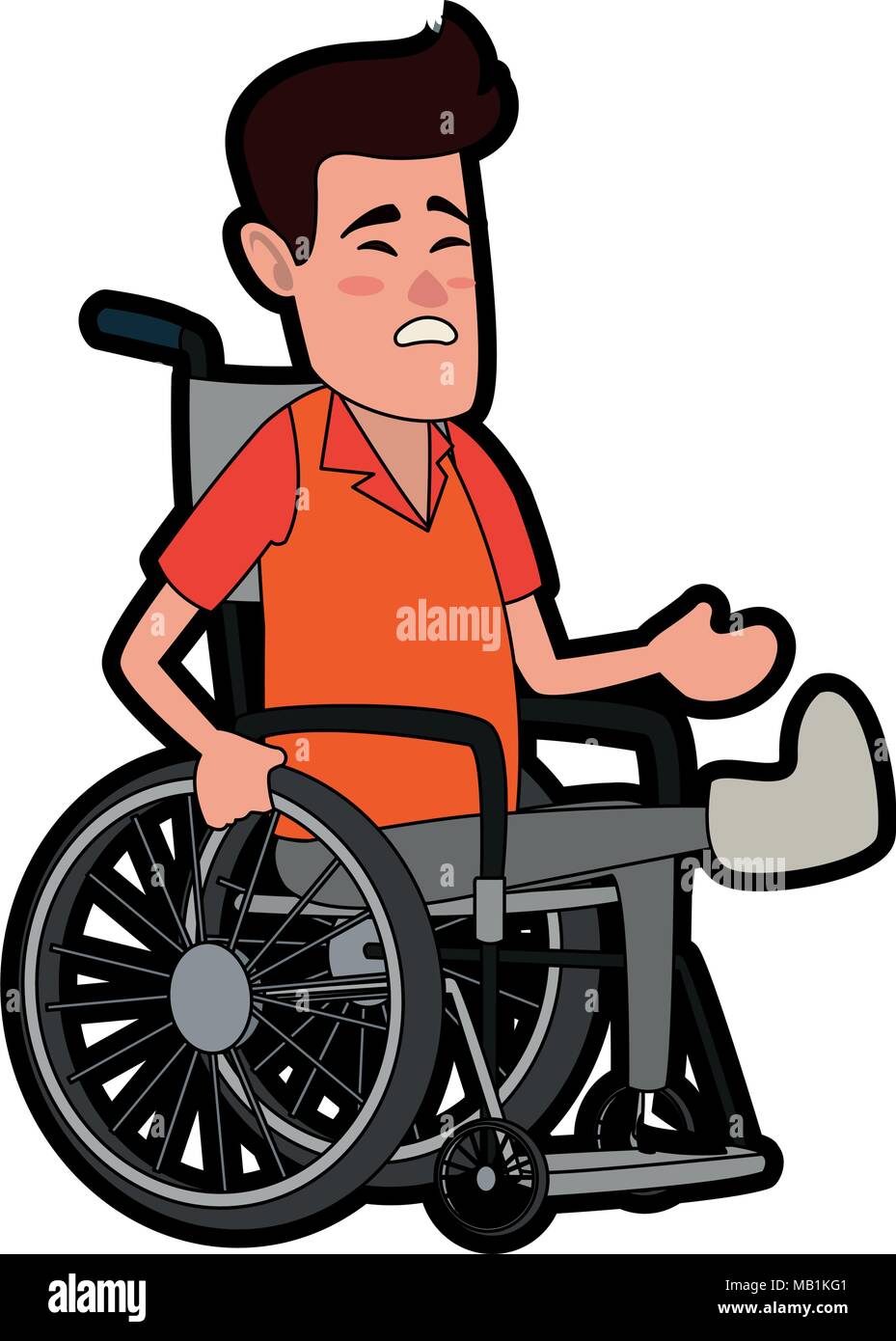 Man on wheelchair cartoon Stock Vector Image & Art - Alamy
