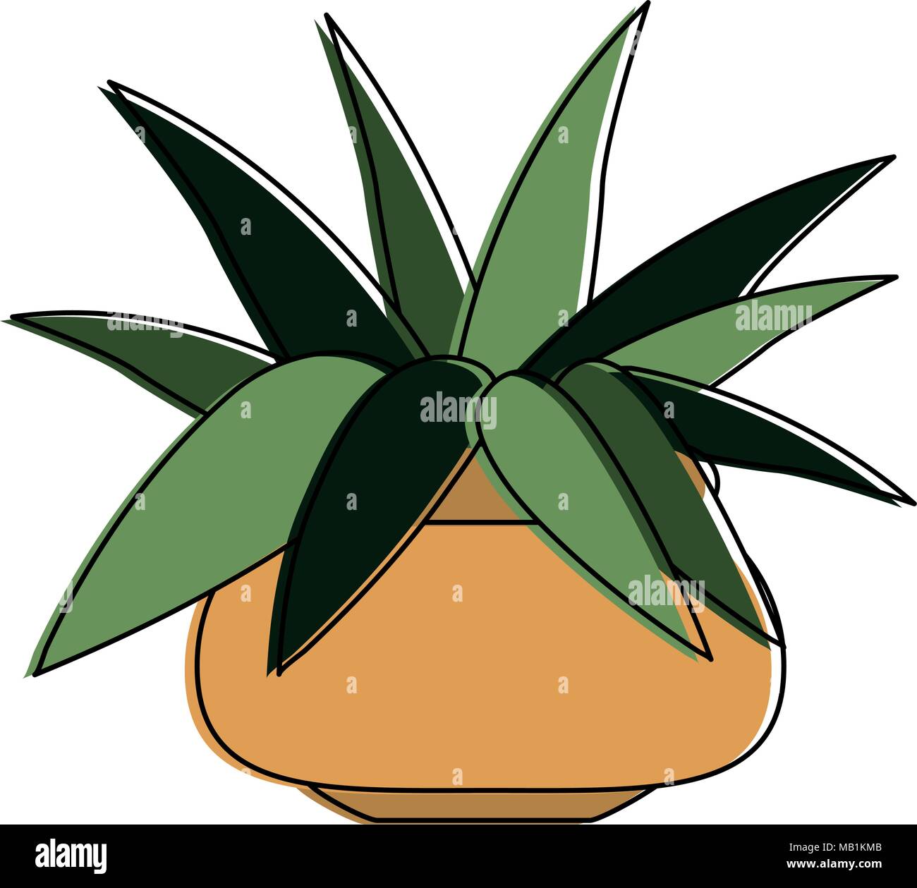 Plant with pot Stock Vector Image & Art - Alamy