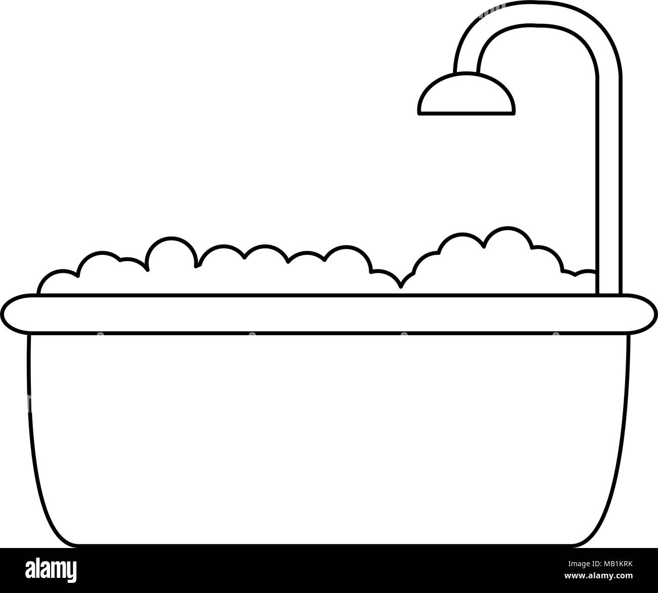 Tub with shower isolated Stock Vector Image & Art - Alamy