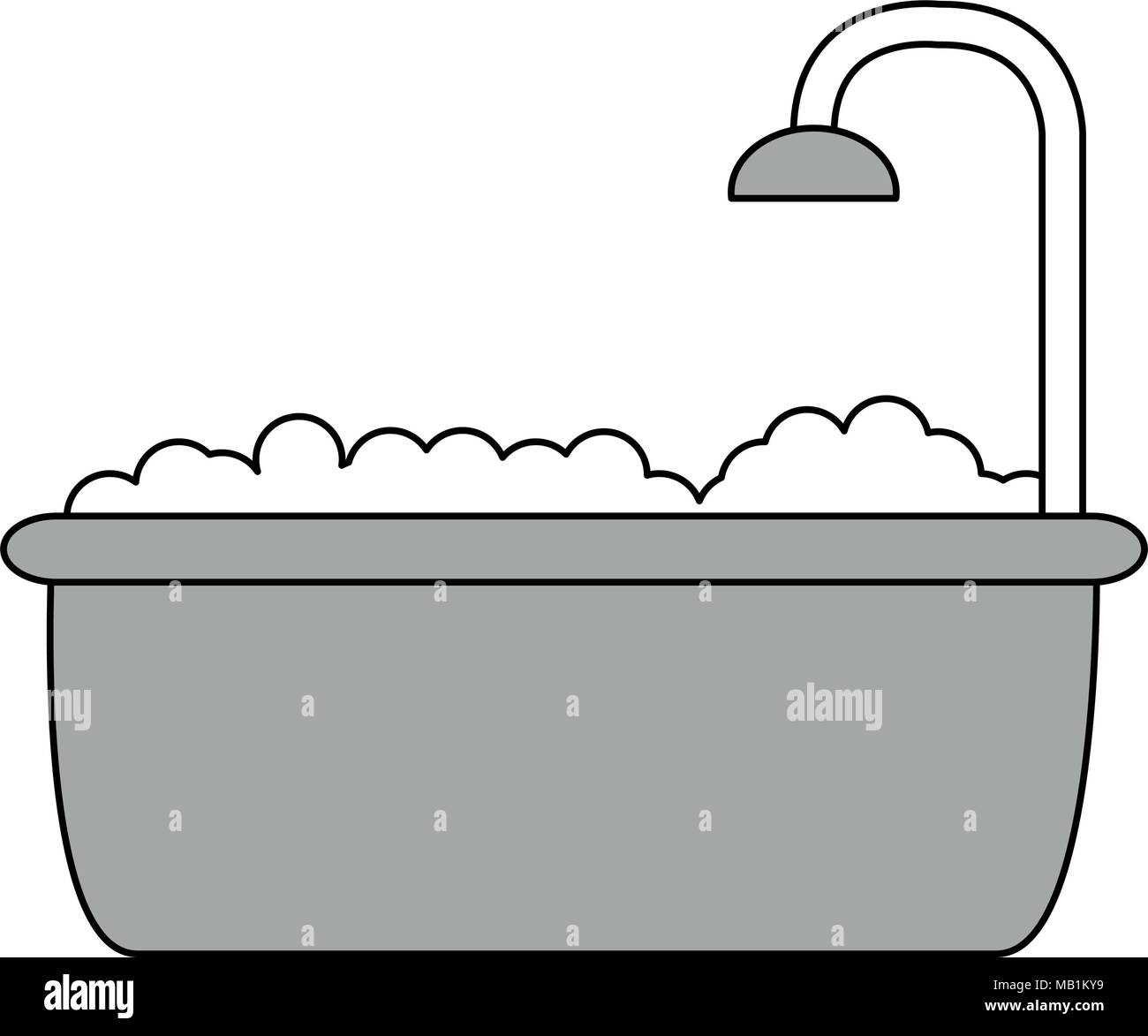 Tub with shower isolated Stock Vector Image & Art - Alamy