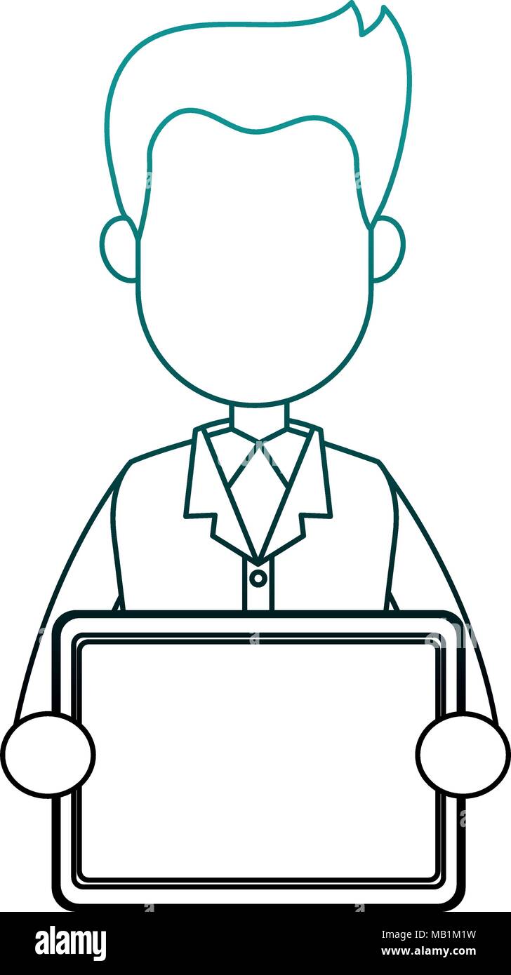 Businessman with tablet Stock Vector
