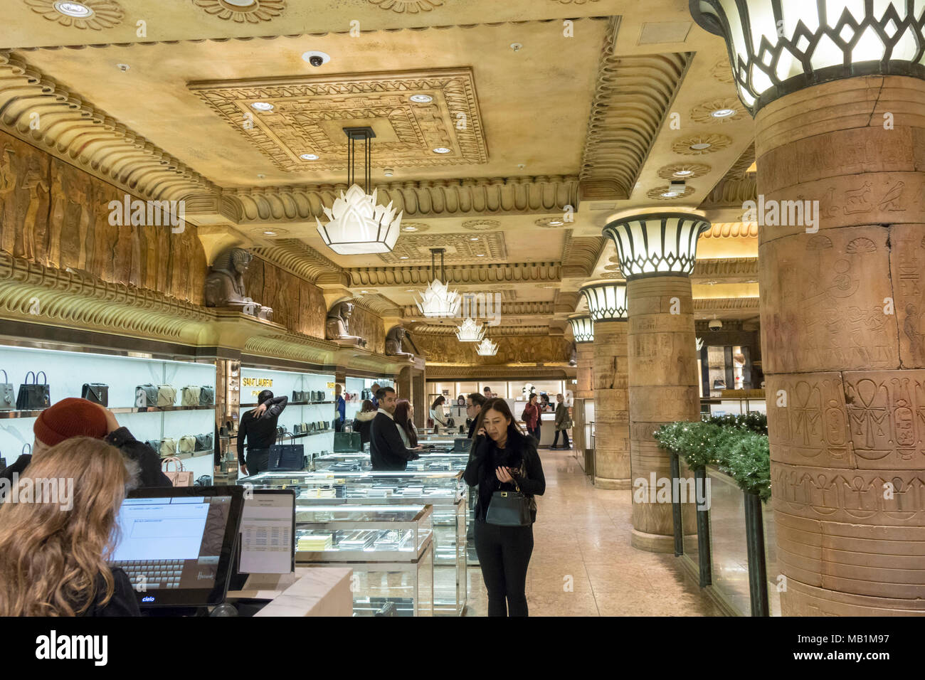 luxury purses on sale, Harrods department store, Brompton Road, Knightsbridge, London, England, UK Stock Photo