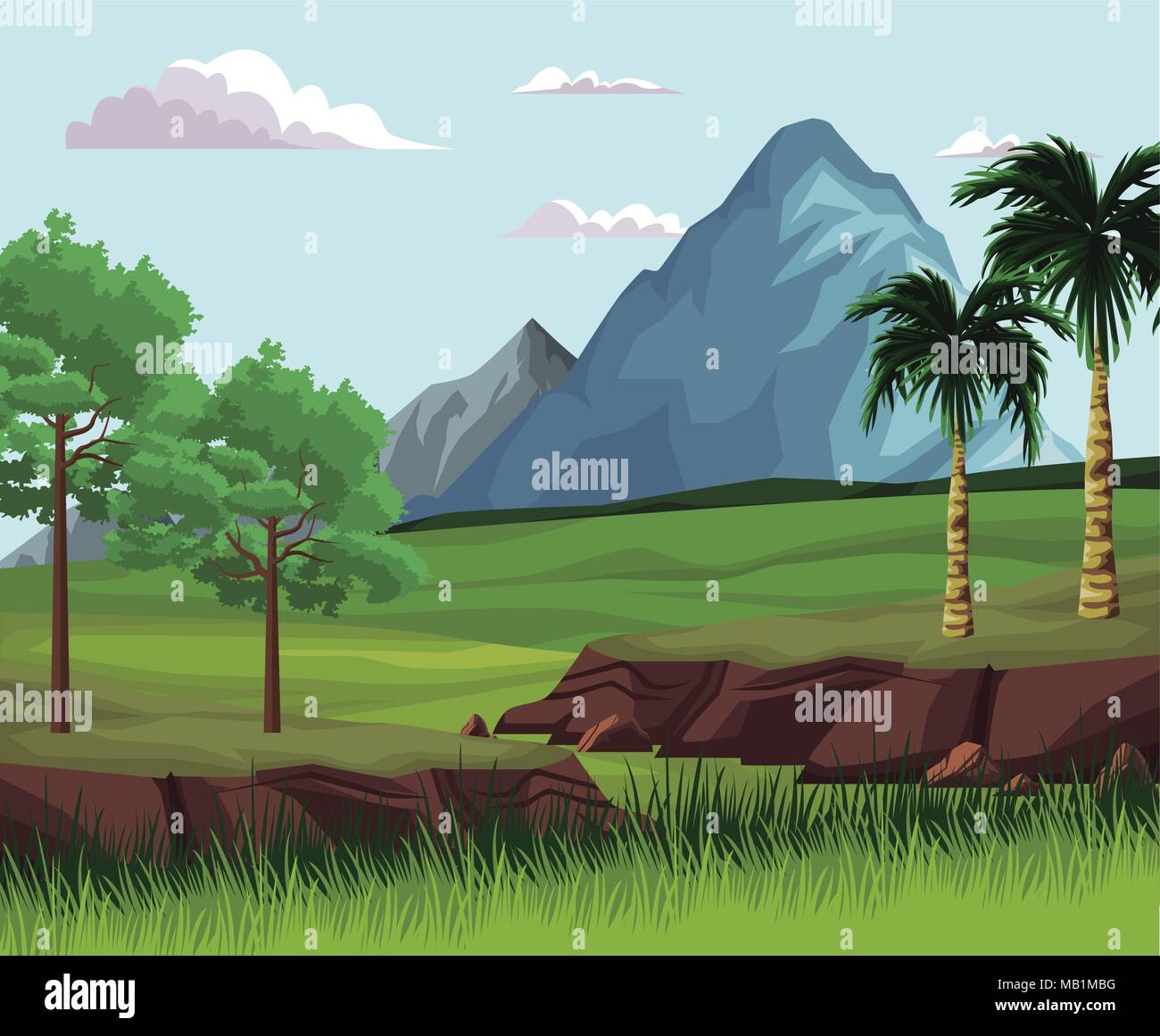 Beautiful nature landscape Stock Vector Image & Art - Alamy