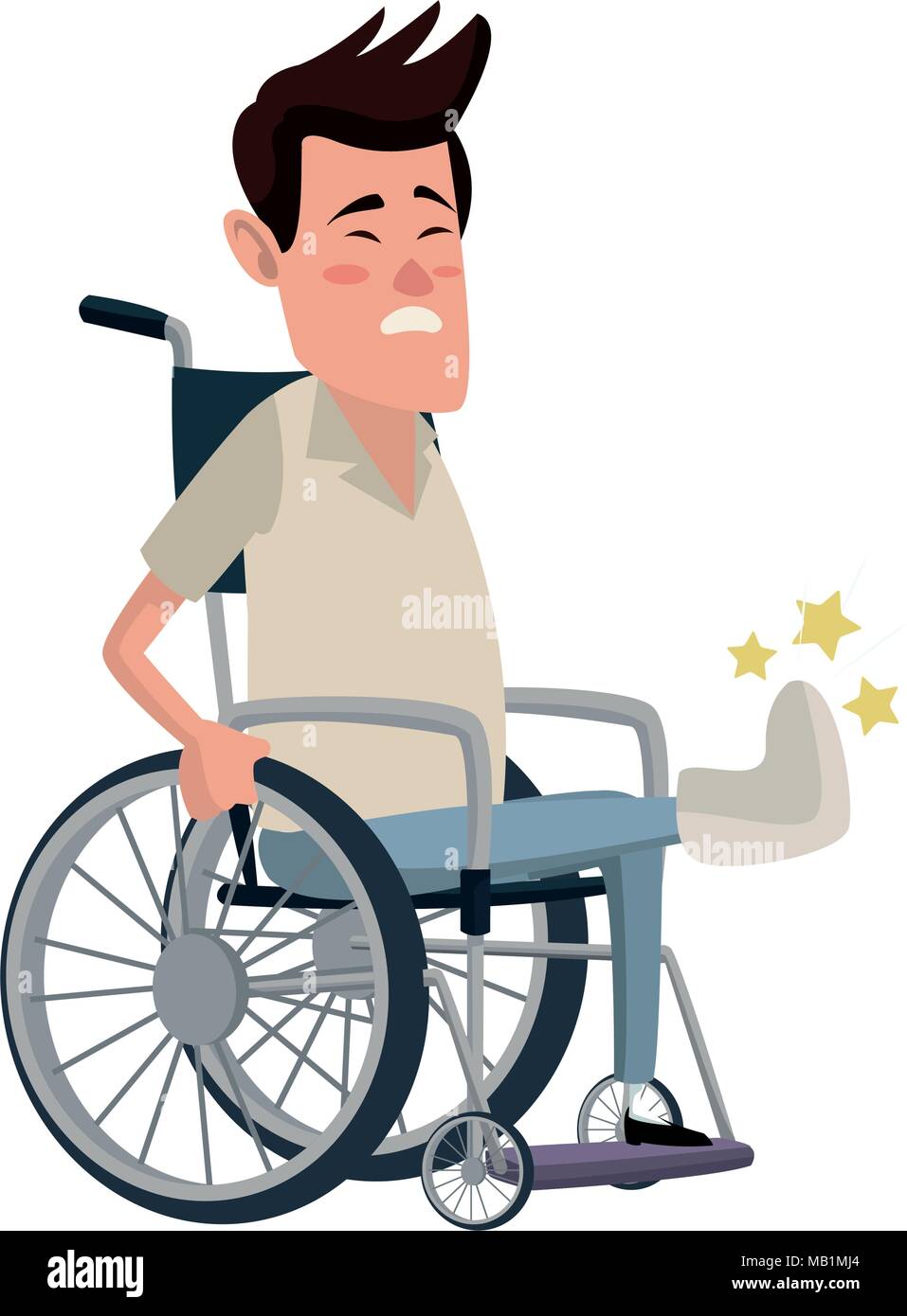 Man On Wheelchair Cartoon Stock Vector Art Illustration Vector