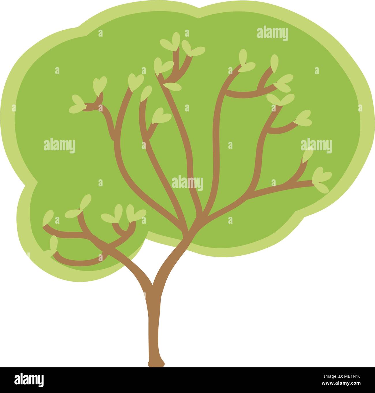 tree with flowers leaves and nature stem Stock Vector Image & Art - Alamy