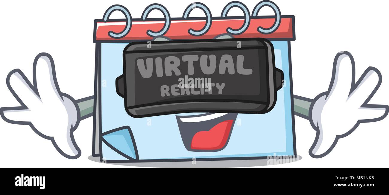 Virtual reality calendar mascot cartoon style Stock Vector Image & Art