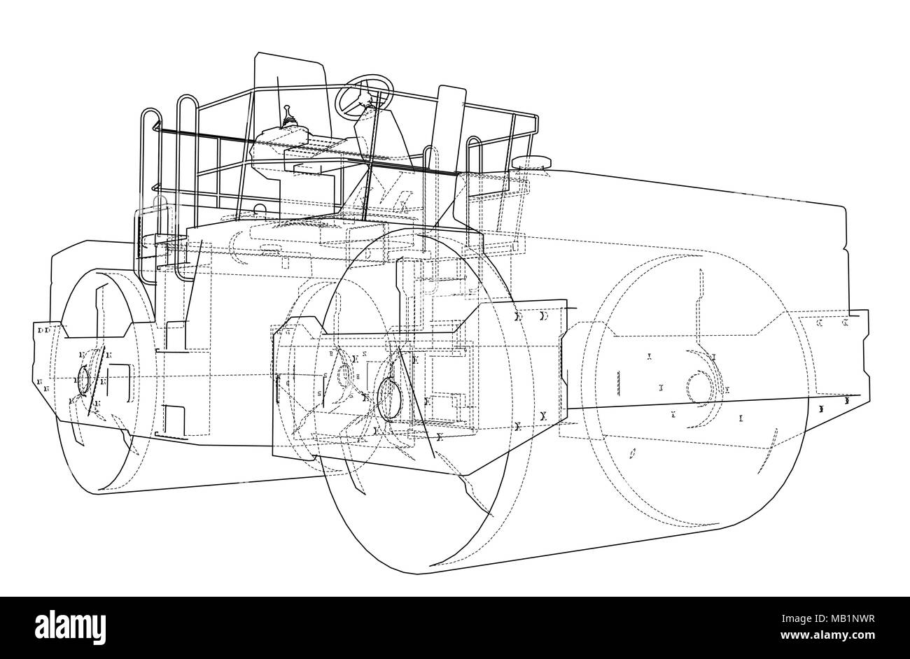 Asphalt compactor outlined vector Stock Vector Image & Art - Alamy