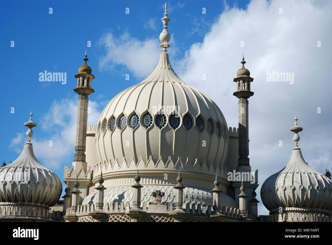 Brighton Pavilion closer view of the domes, minarets and towers Stock Photo