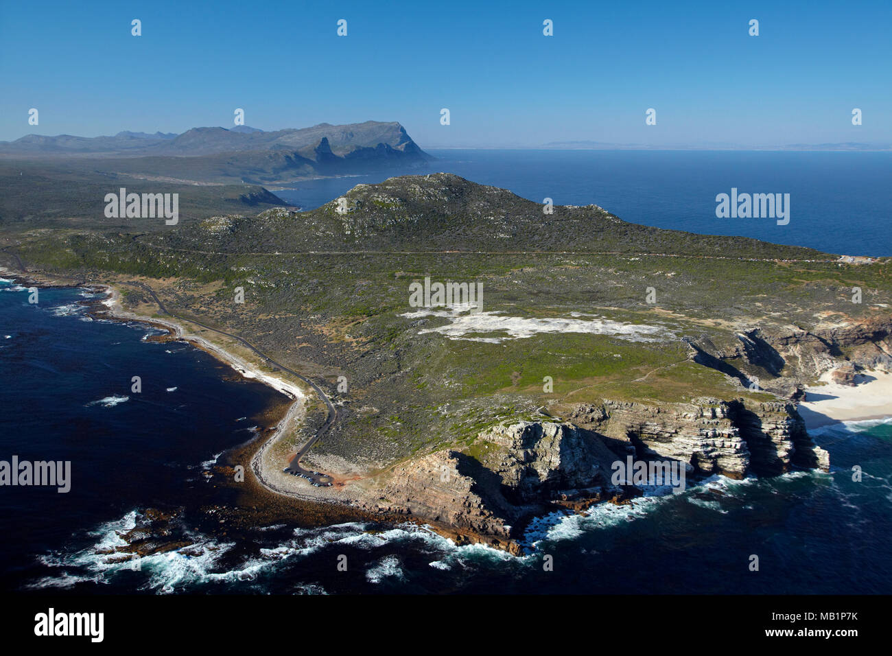 Cape of Good Hope, Cape Peninsula, Cape Town, South Africa - aerial Stock Photo