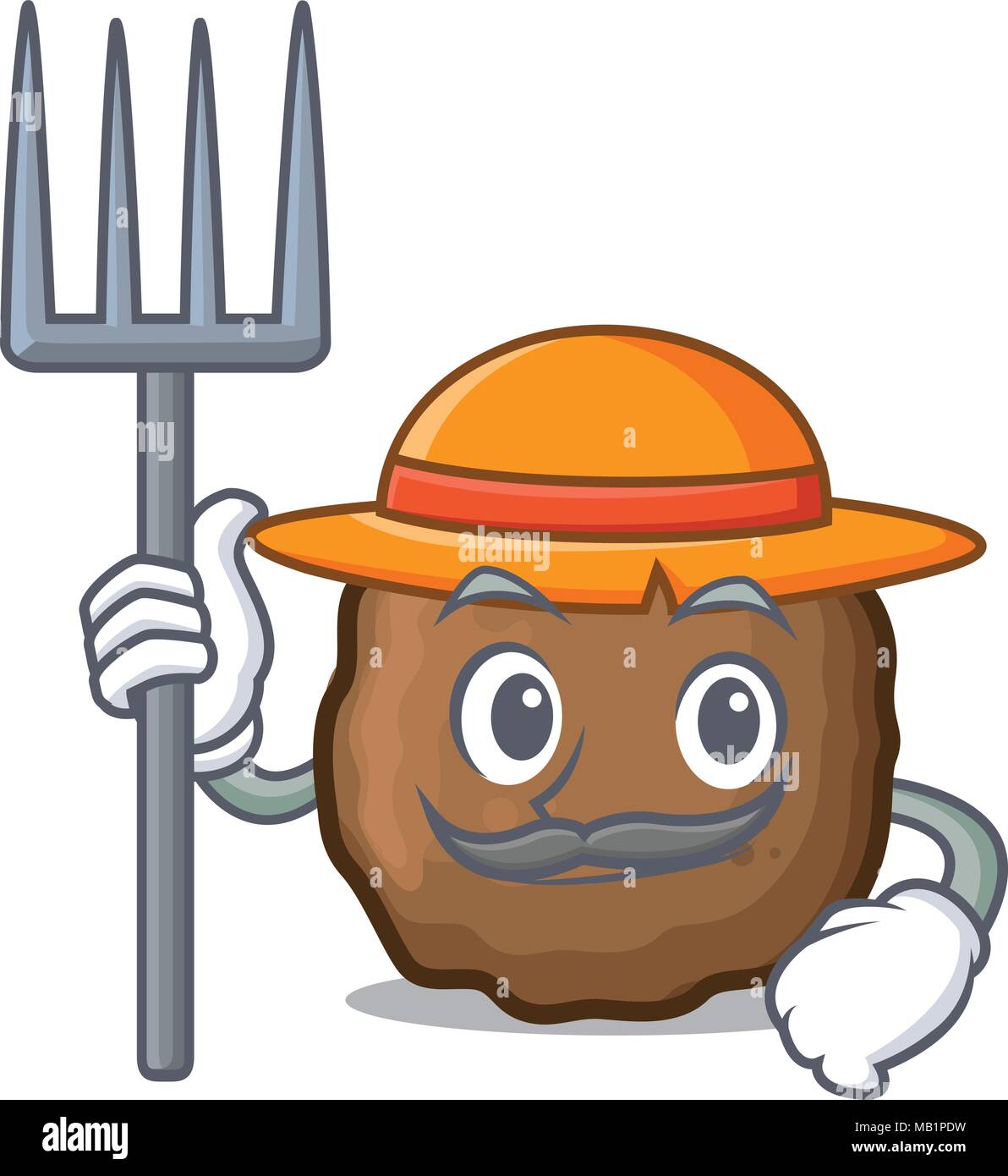 Farmer meatball character cartoon style Stock Vector Image & Art Alamy