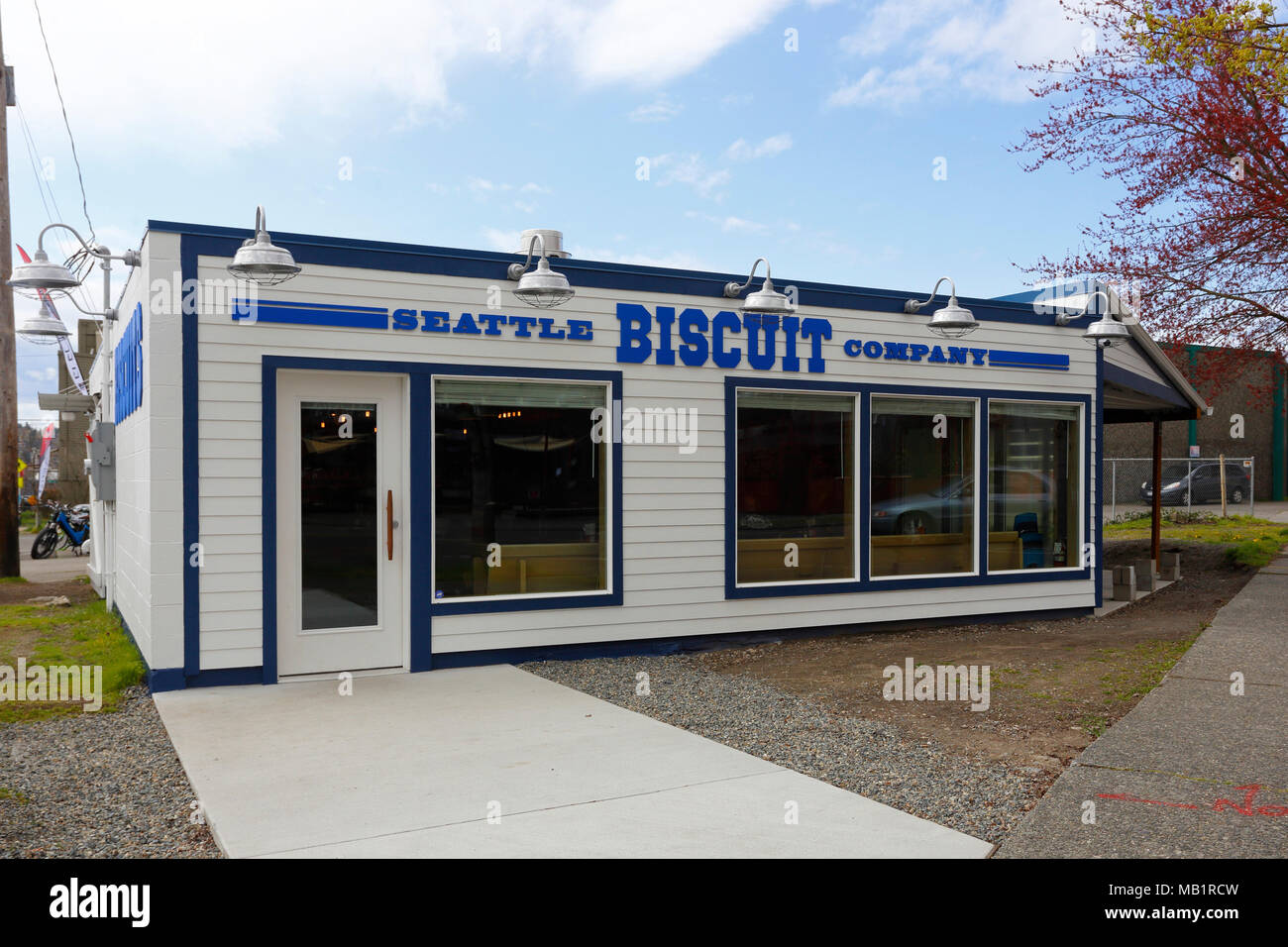 Seattle Biscuit Company, 4001 Leary Way, NW, Seattle, Washington. exterior storefront of a southern comfort food restaurant in Fremont neighborhood. Stock Photo