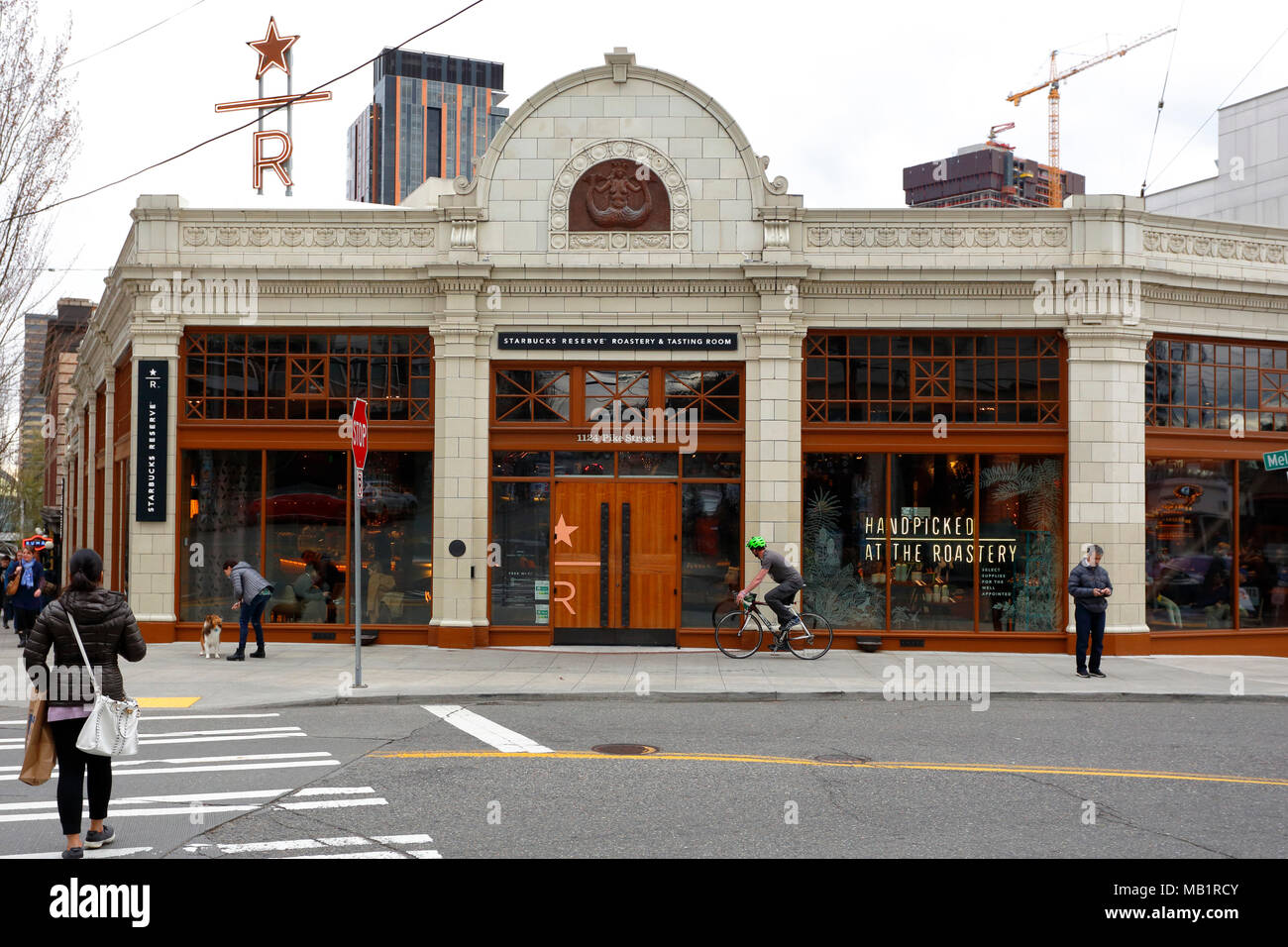 Starbucks Reserve Roastery, 1124 Pike Street, Seattle storefront photo of a coffee roaster, coffee shop in the Pike/Pine Corridor. washington state Stock Photo