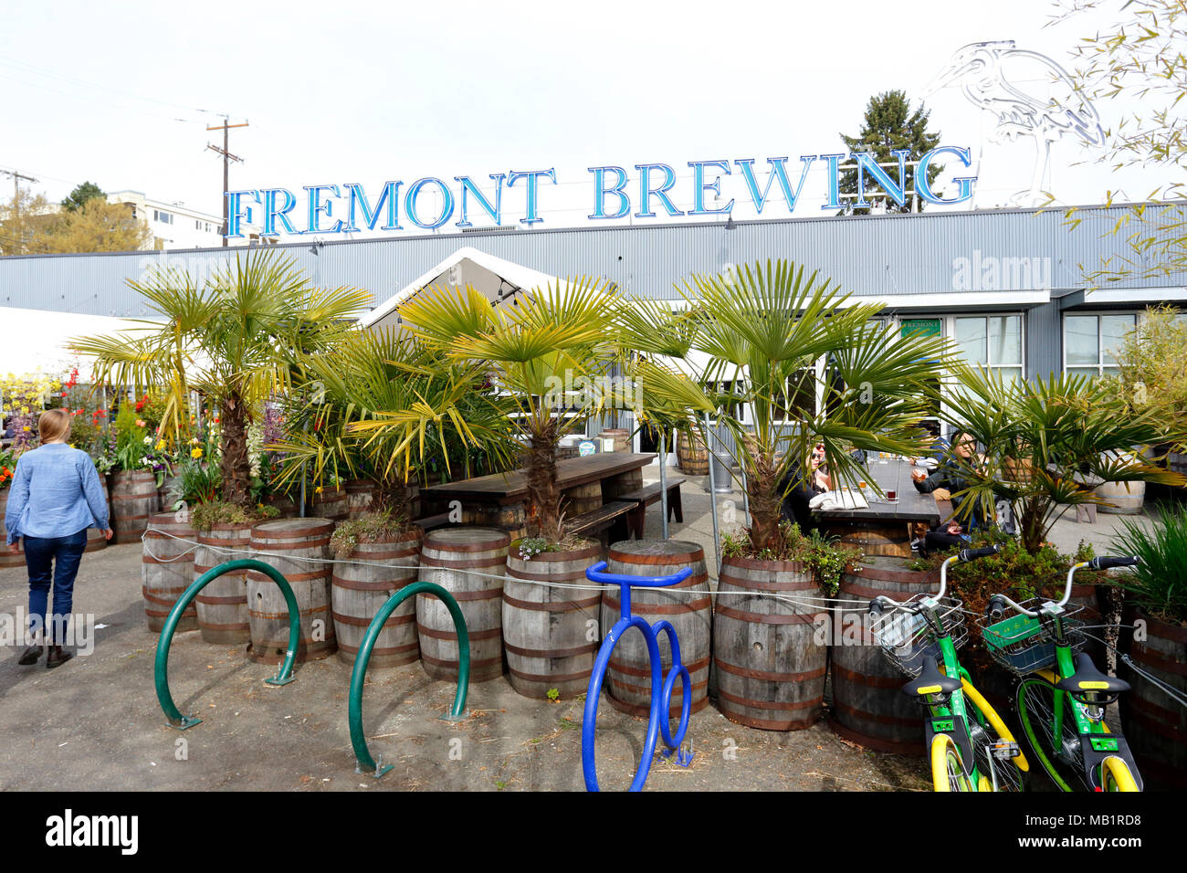 Fremont Brewing, 1050 N 34th St, Seattle storefront photo of a brewery in the Fremont neighborhood. washington state Stock Photo