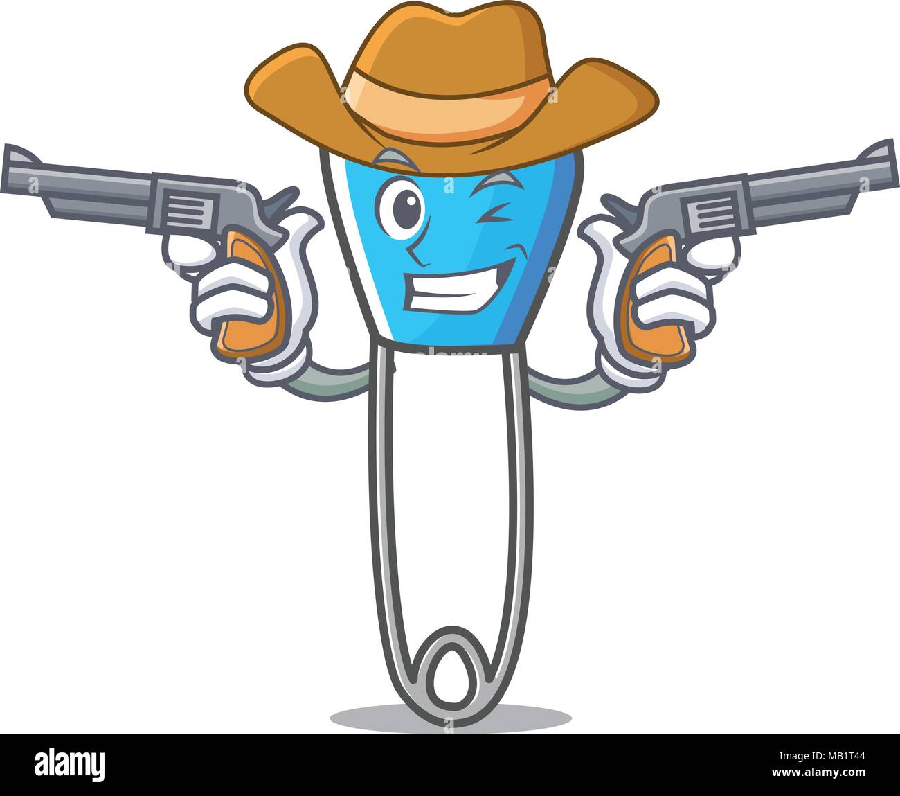 Cowboy safety pin character cartoon Stock Vector Image & Art Alamy