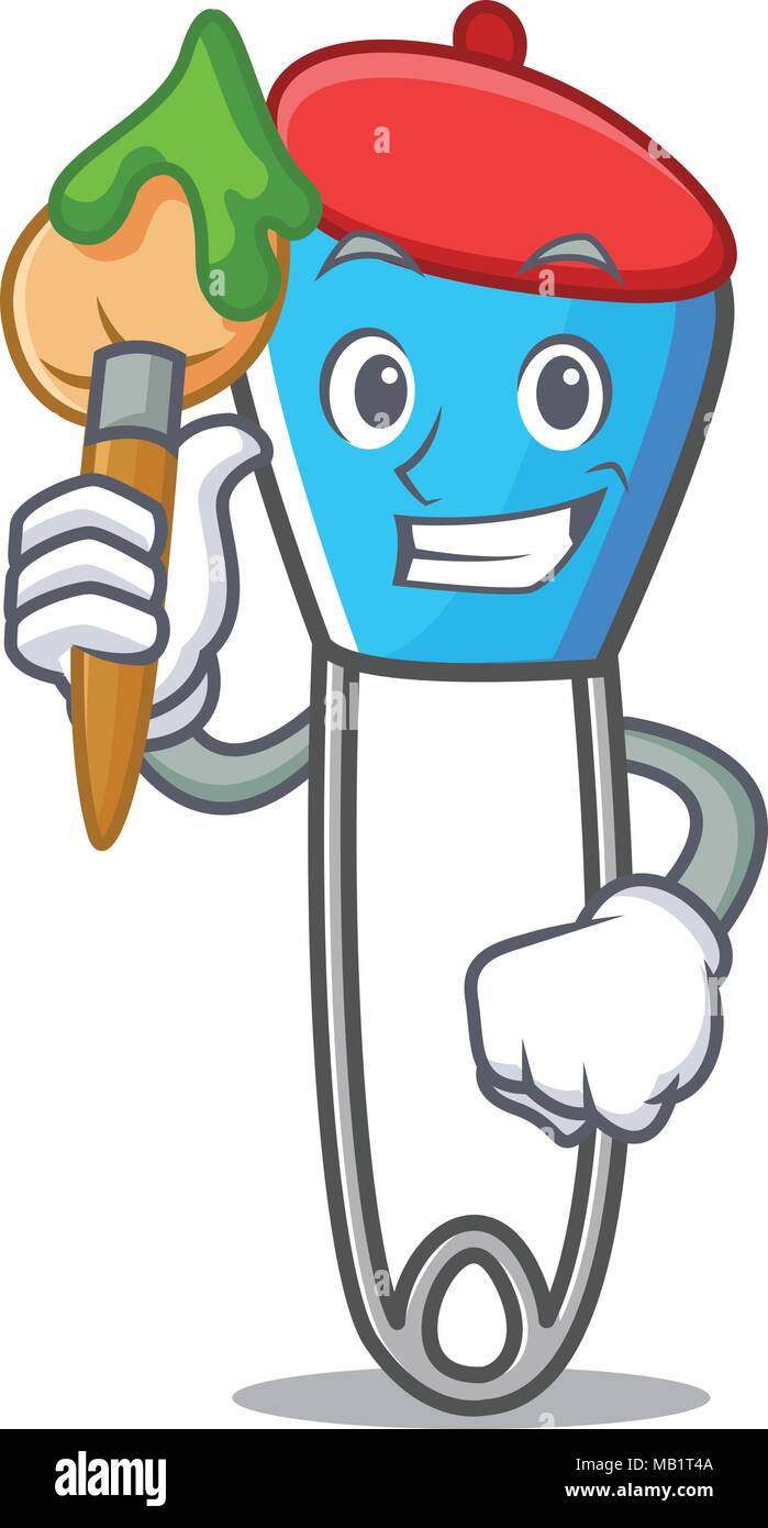 Artist safety pin character cartoon Stock Vector Image & Art Alamy