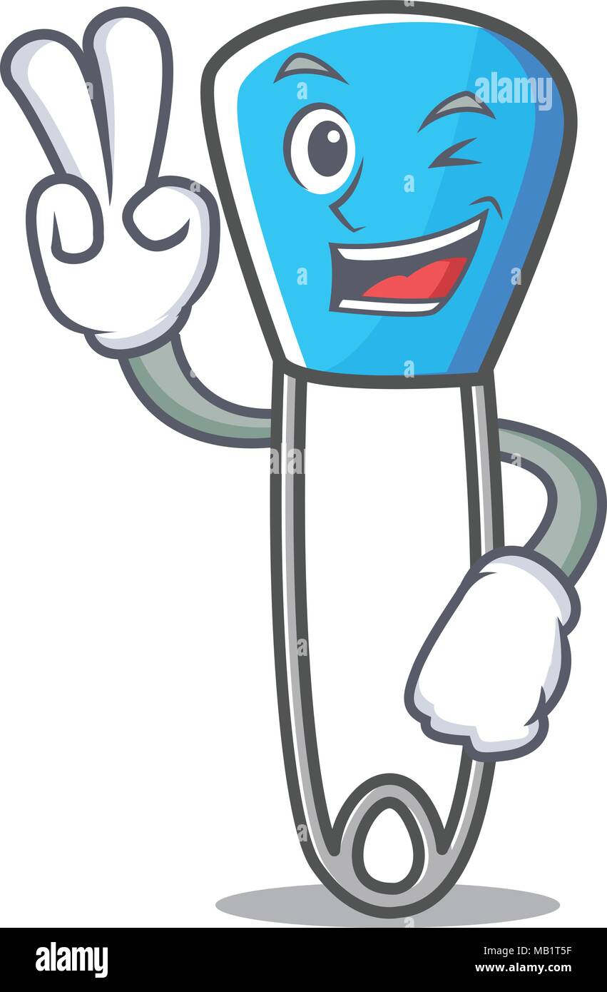 Two finger safety pin character cartoon Stock Vector Image & Art Alamy