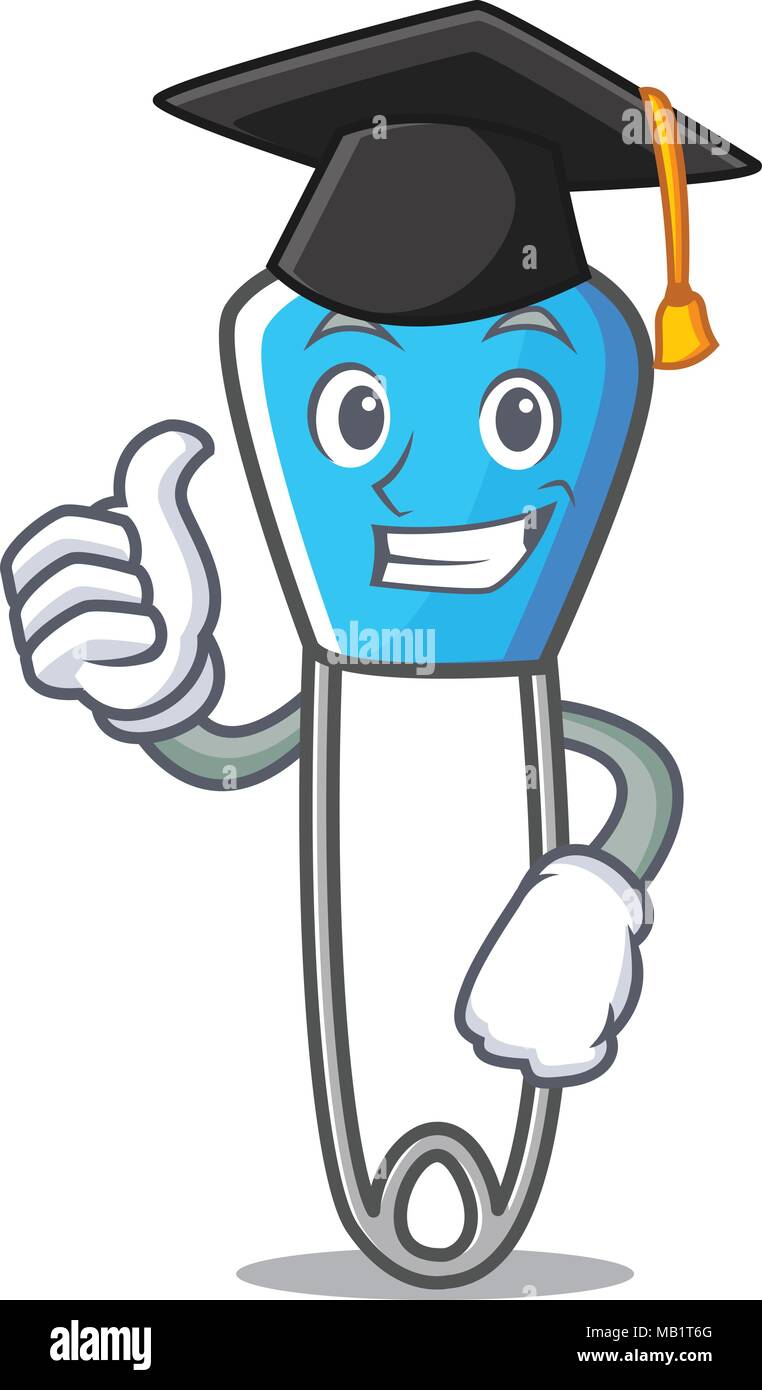 Graduation safety pin character cartoon Stock Vector Image & Art Alamy