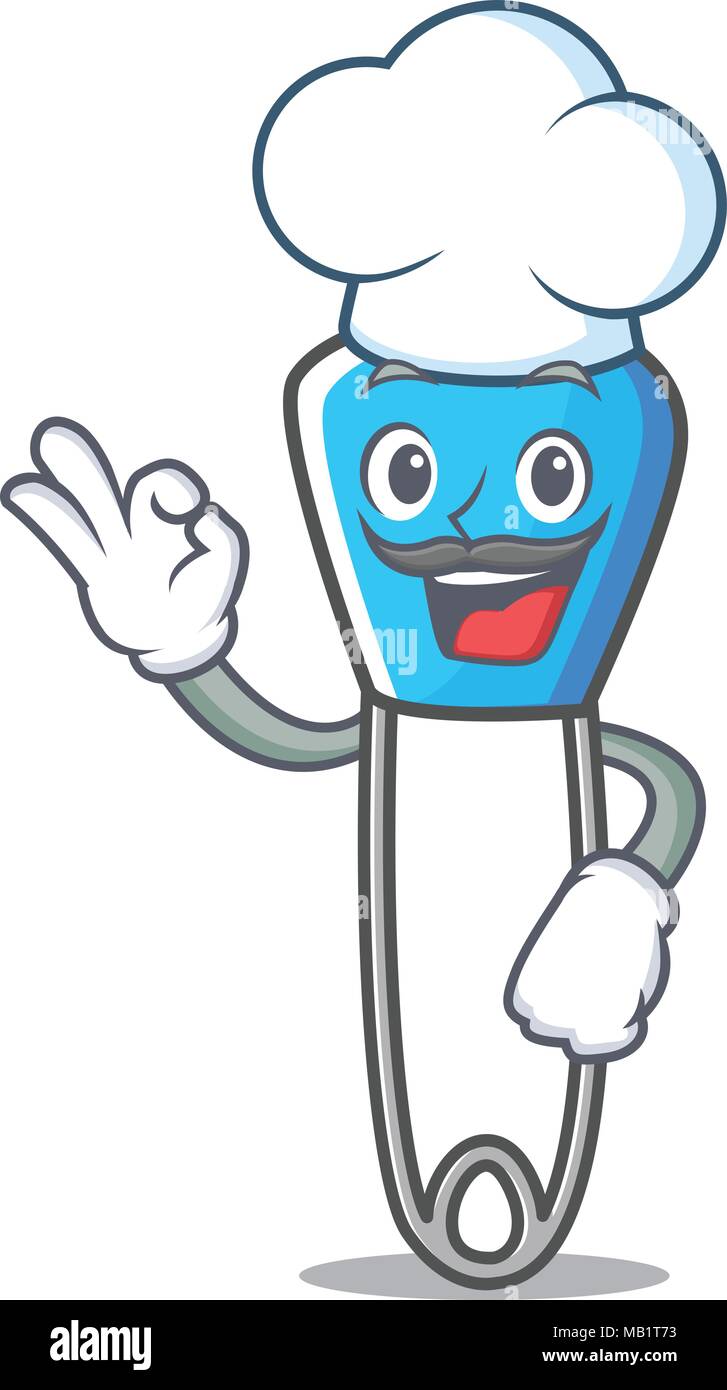 Chef safety pin character cartoon Stock Vector Image & Art Alamy