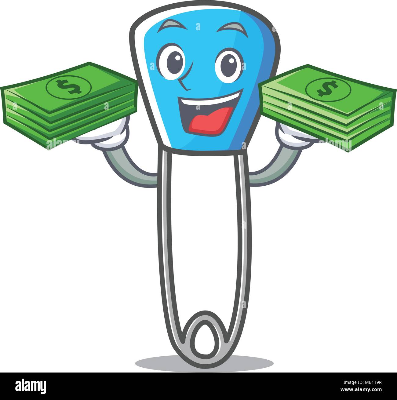 With money safety pin mascot cartoon Stock Vector Image & Art - Alamy