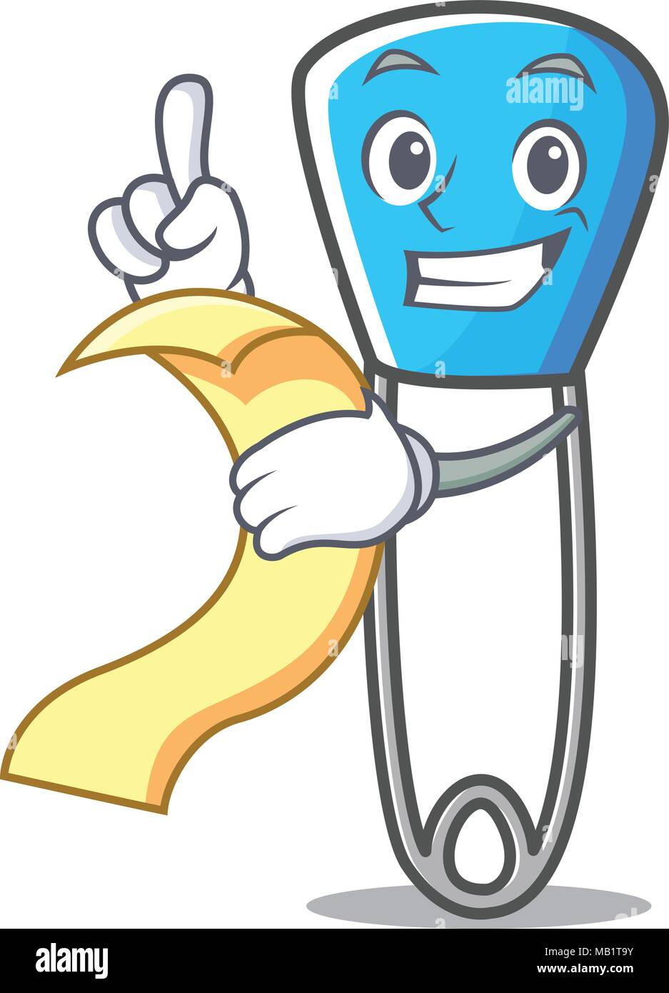 With menu safety pin mascot cartoon Stock Vector Image & Art - Alamy