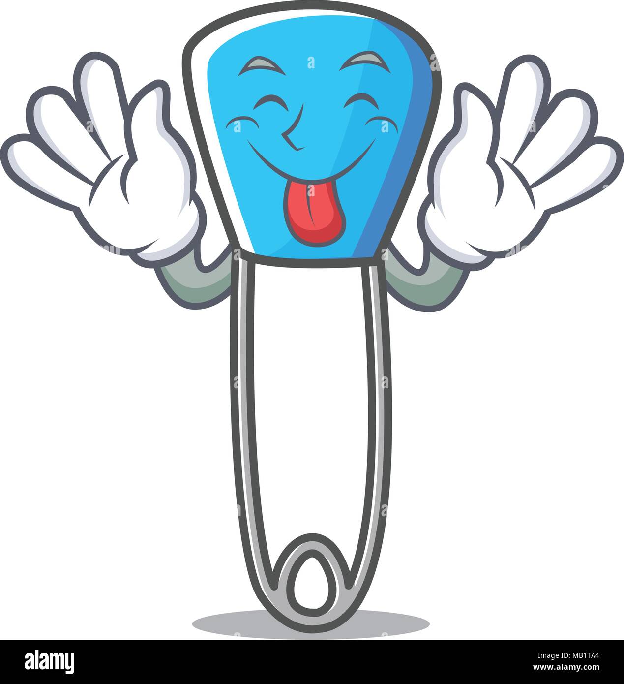 Tongue out safety pin mascot cartoon Stock Vector Image & Art - Alamy