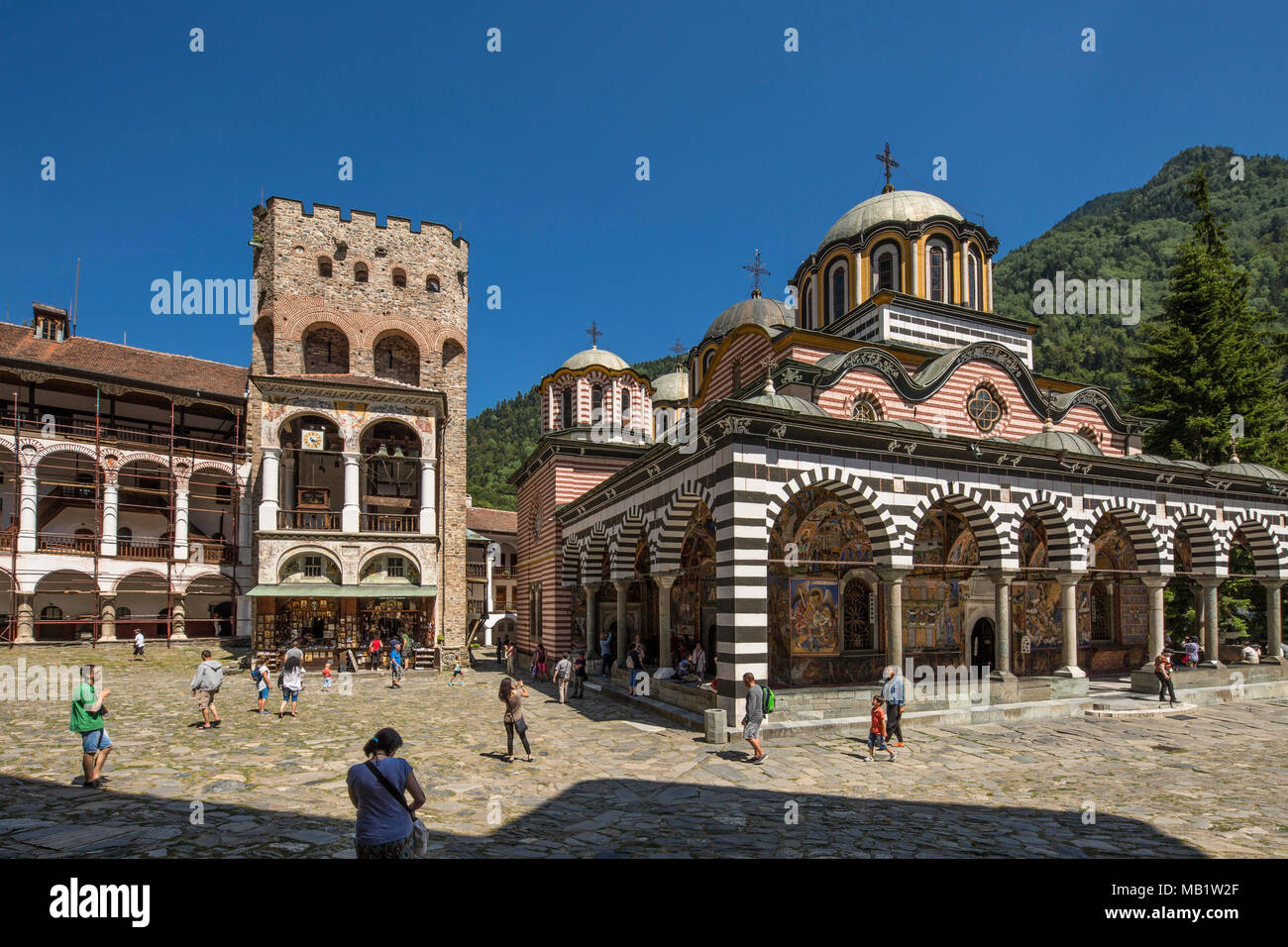 he Monastery of Saint Ivan of Rila,the largest and most famous Eastern Orthodox monastery in Bulgaria Stock Photo