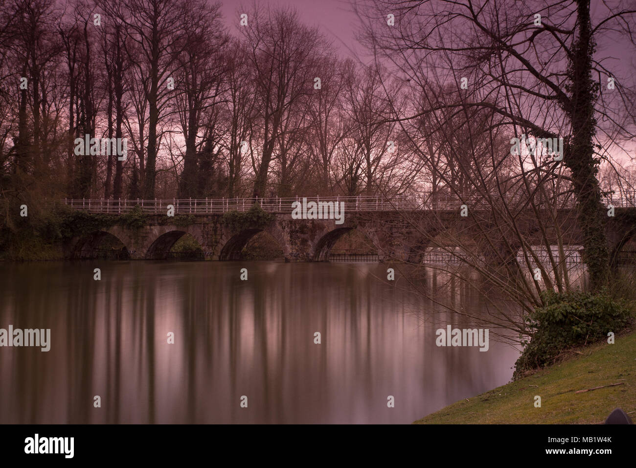 Sunset in Bruges Stock Photo