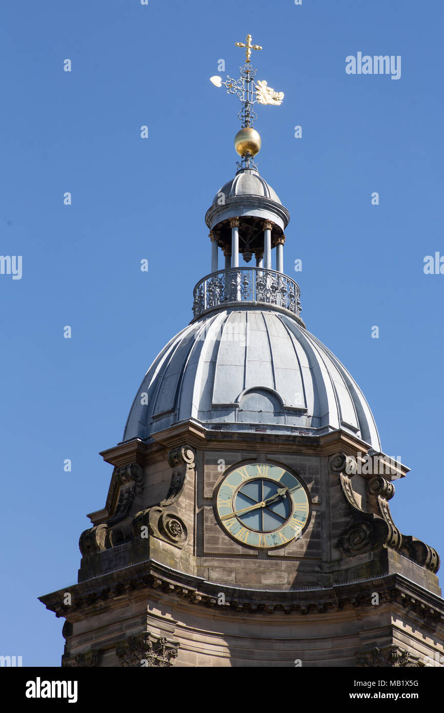 Birmingham Cathedral Clock tower and gilded weather vane, Birmingham