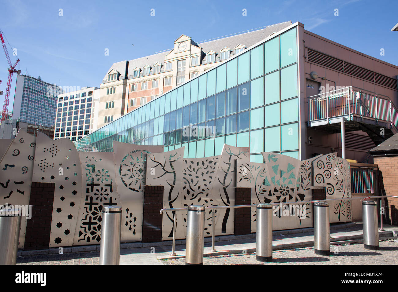 The new Signal box and communications building for New Street / Grand Central Station in navigation Street, Birmingham, UK Stock Photo