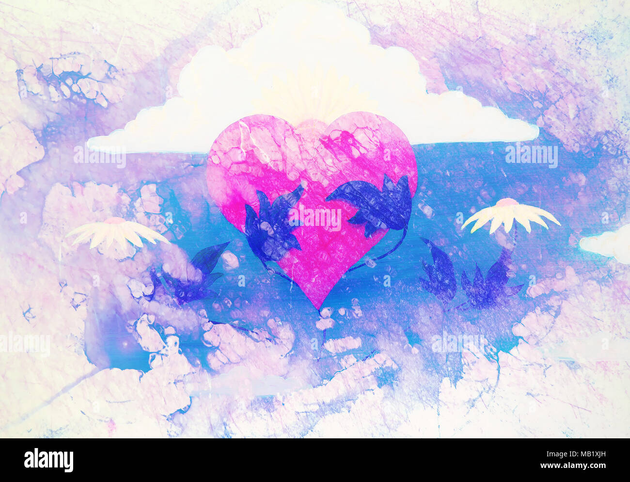 Healing Power Of Nature Nurturing And Recovering Heart With Her Powers Marble Effect Stock Photo Alamy