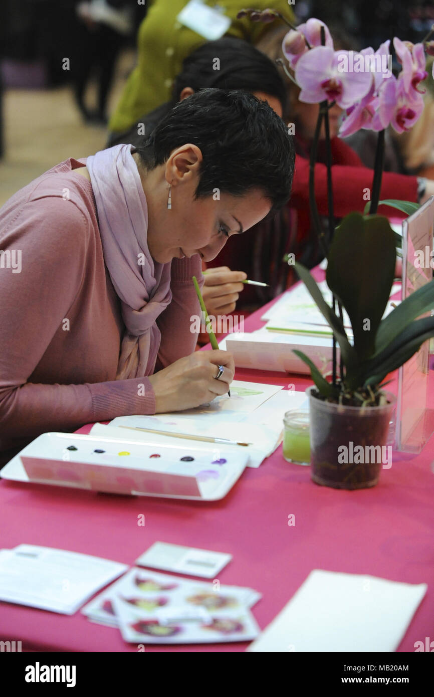 English Garden Woman Painting Stock Photos English Garden - 
