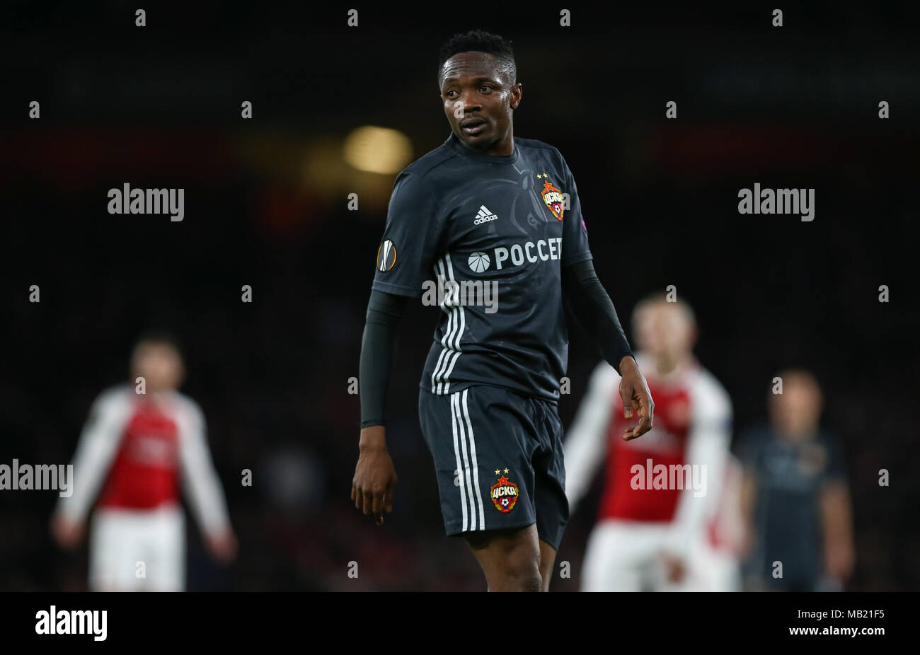 Ahmed Musa of CSKA Moscow during the UEFA Europa League Quarter Final first leg match between Arsenal and CSKA Moscow at Emirates Stadium on April 5th 2018 in London, England. (Photo by Arron Gent/phcimages.com) Stock Photo