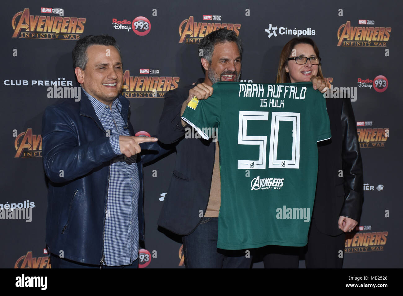 Mexico City, Mexico. 5th Apr, 2018. Director Joe Russo, Actor Mark ...