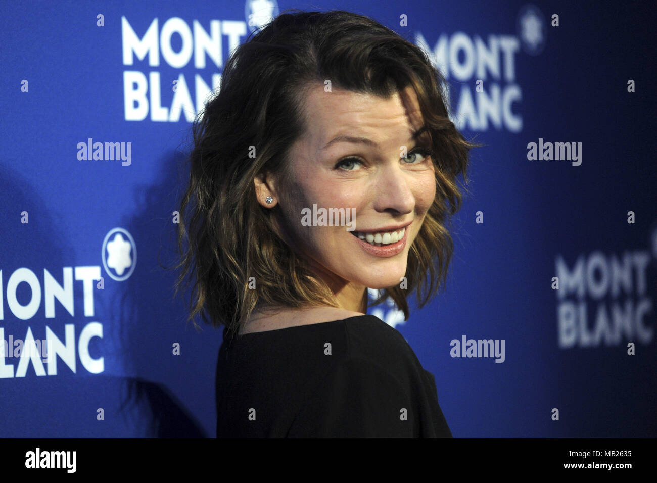 Milla Jovovich attending the Montblanc Meisterstuck Le Petit Prince event  at One World Trade Center Observatory on April 4, 2018 in New York City. |  Verwendung weltweit Stock Photo - Alamy