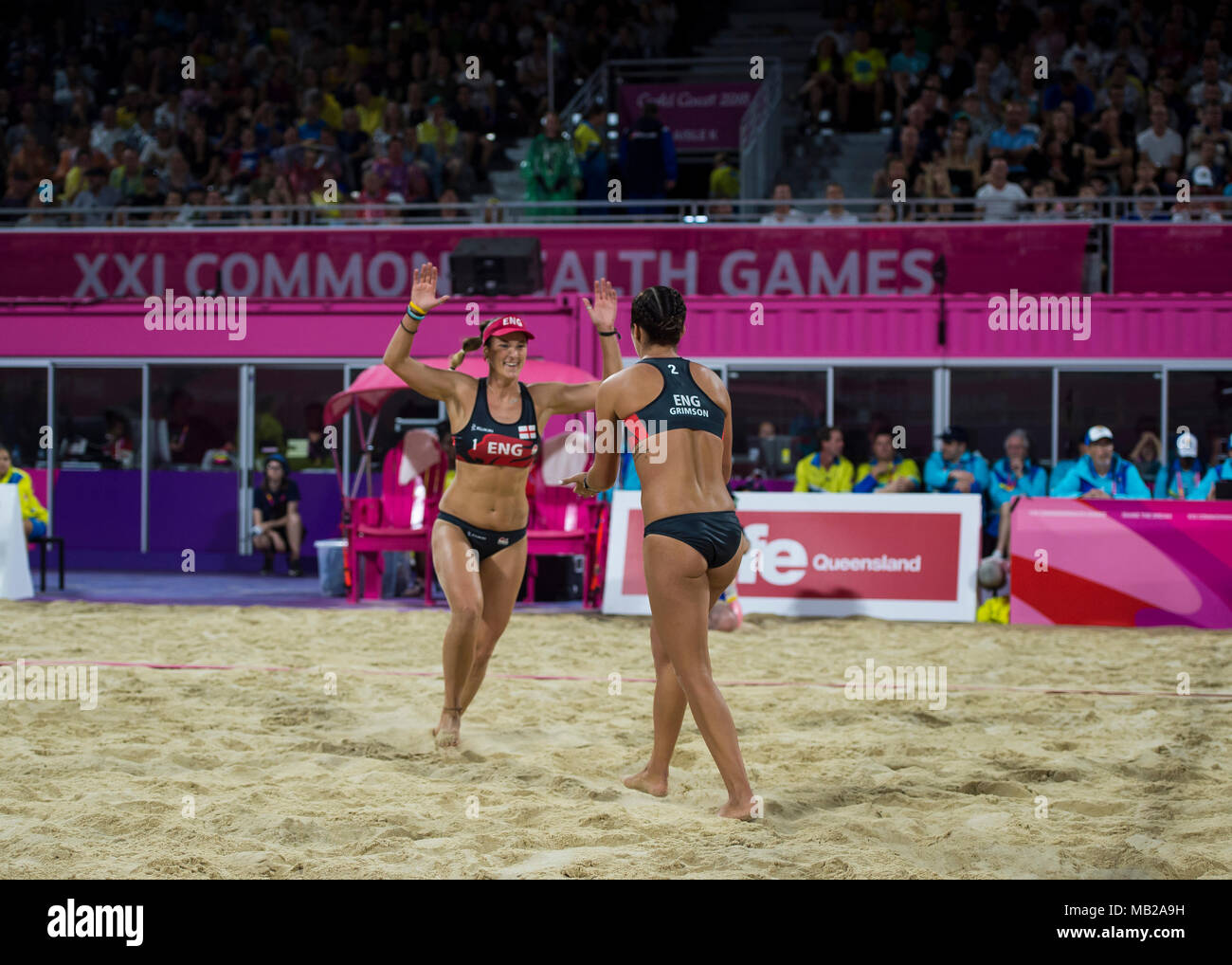 Women's Beach Volleyball Day 3 Commonwealth Games 2018 Stock Photo