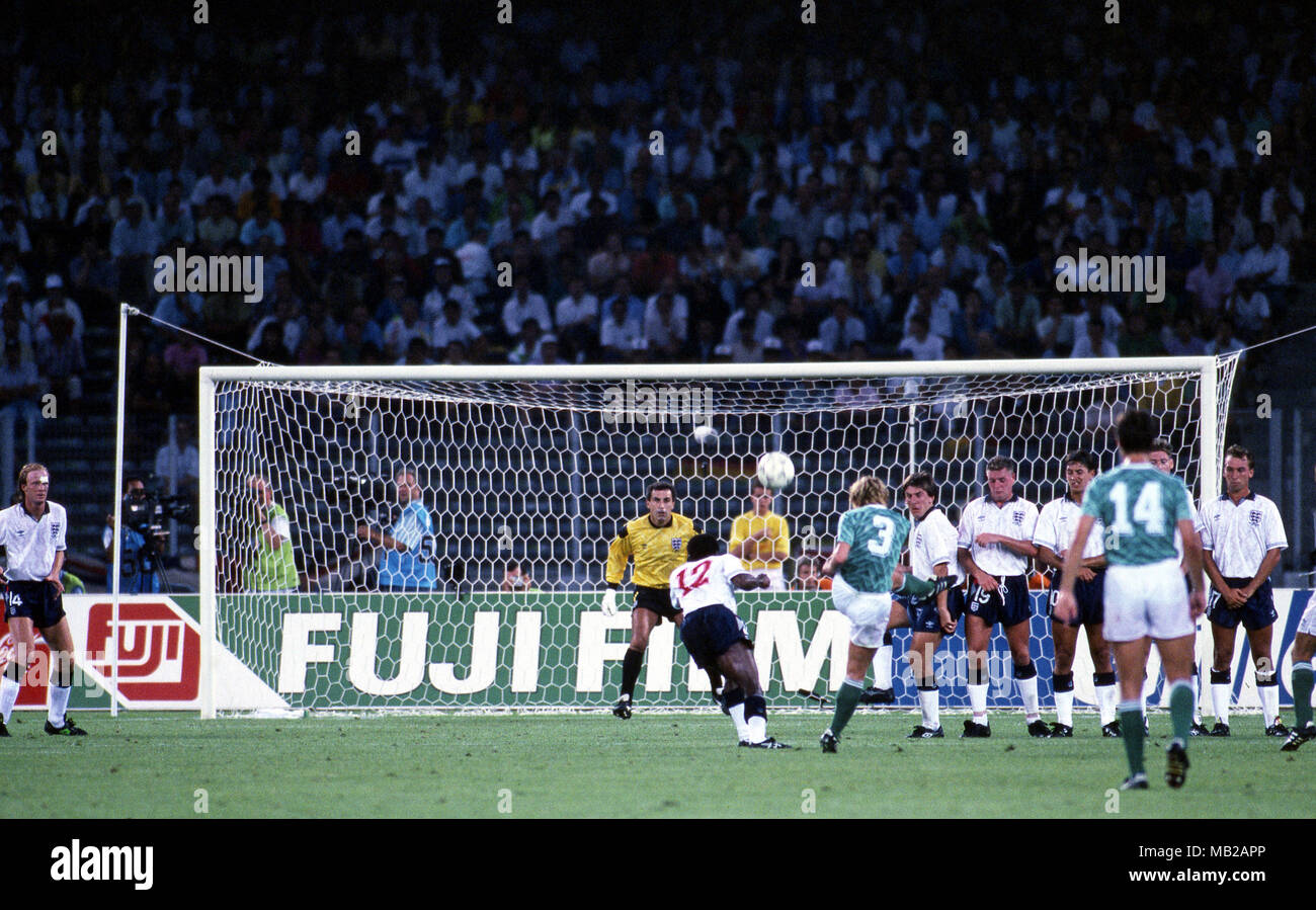 wallpapers England V Germany 1990 https www alamy com fifa world cup italia 1990 italy 1990 471990 stadio delle alpi turin italy semi final west germany v england andreas brehme scores for west germany with his freekick taking a deflection off paul parker and beating peter shilton in the england goal on england wall right peter beardsley paul gascoigne gary lineker chris waddle david platt image178917278 html