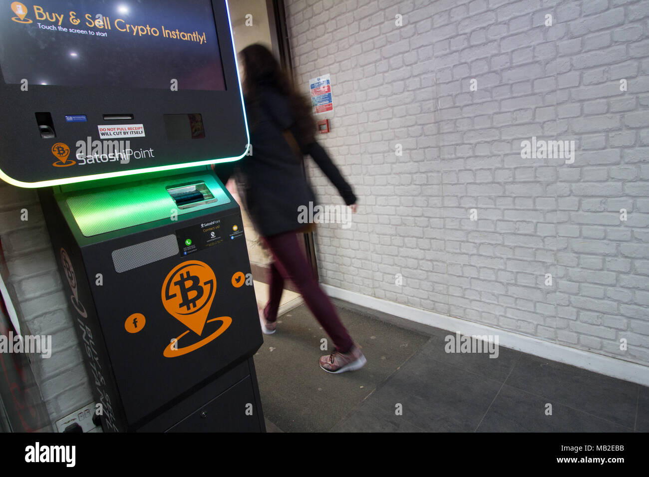 Bitcoin London, Satoshi Point Bitcoin machine cryptocurrency dispenser,  London Stock Photo - Alamy