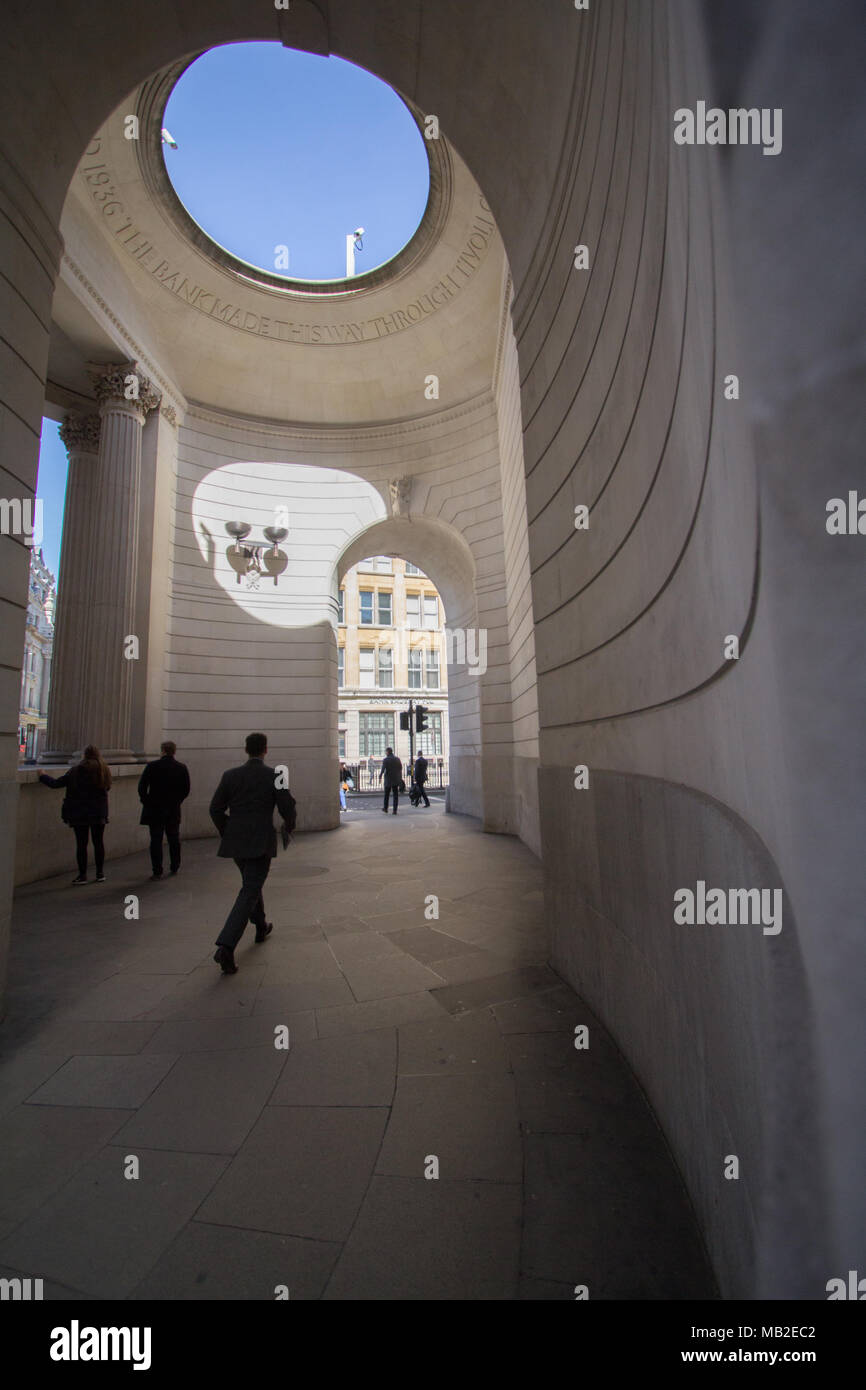 Tivoli corner, architectural feature of the Bank of England Stock Photo