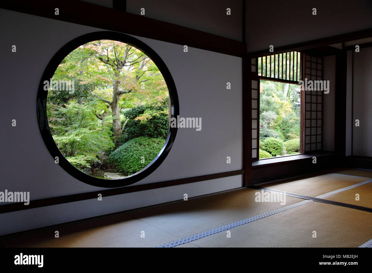 Kyoto enlightenment window Stock Photo